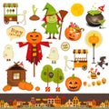 Halloween Set of Trick or Treat Objects Royalty Free Stock Photo