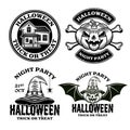 Halloween set of vector emblems, badges or logos Royalty Free Stock Photo