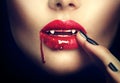 Halloween. vampire woman lips