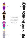 Halloween shadow matching game for kids Royalty Free Stock Photo