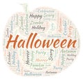 Halloween in a shape of pumkin word cloud. Royalty Free Stock Photo