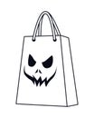 Halloween shopping bag with face icon