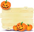 Halloween signboard with pumpkin