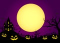 Halloween silhouette background vector illustration. Poster flyer template design