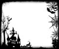 Halloween silhouette. Black and white image illustration design