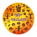 Halloween silhouette illustration Royalty Free Stock Photo
