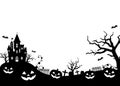 Halloween silhouette pumpkin, castle etc. vector illustration.