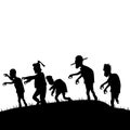 Halloween silhouette zombie