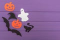 Halloween silhouettes cut out of paper made of corner frame Royalty Free Stock Photo