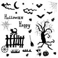 Halloween silhouettes for design decoration