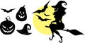 Halloween silhouettes set Royalty Free Stock Photo