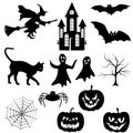 Halloween silhouettes set