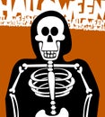 Halloween Skeleton Background. Greeting Card