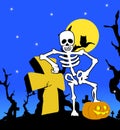 Halloween skeleton with cross