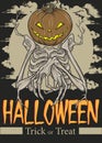 Halloween Skull classic Poster art Illustration