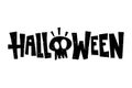 Halloween skull grunge poster sign isolated vector illustration Royalty Free Stock Photo