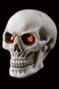 Halloween Skull With Red Glowing Eyes. Clipping Path