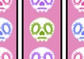 Halloween skulls seamless cartoon flower doodle pattern for wrapping paper and clothes print and kids and fabrics