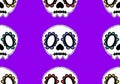 Halloween skulls seamless cartoon flower doodle pattern for wrapping paper and clothes print and kids and fabrics
