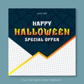Halloween Special Offer Social Media Post Template - Dark Blue Vector Design with Editable Fonts Royalty Free Stock Photo