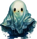 Halloween specter. The wandering apparition. AI generated art.