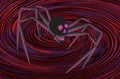 Halloween Spider on dark red vortex backgrounw Royalty Free Stock Photo