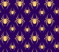 Halloween spider pattern vector violet yellow