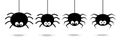 Halloween spider`s web vector. black spider on white background. danger insect. horror banner, scary poster. cobweb isolated