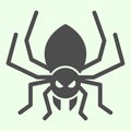 Halloween spider solid icon. Scary spider silhouette glyph style pictogram on white background. Halloween and mystery Royalty Free Stock Photo