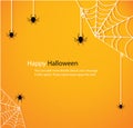 Halloween With Spider Web Yellow Background Vector Illustration Eps10