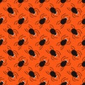 Halloween spiders diagonal pattern. Cute seamless background. Royalty Free Stock Photo