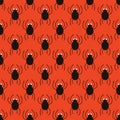 Halloween spiders simple pattern. Cute seamless background. Royalty Free Stock Photo