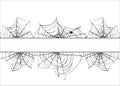 Halloween spiderweb vector border. Cobweb frame background isolated on white