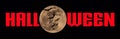 Halloween - A spooky Halloween banner with a full moon and scary bats, set against a Black background