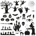 Halloween spooky black silhouettes.