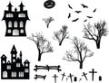 Halloween spooky black silhouettes