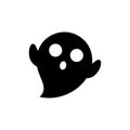 Halloween Spooky Ghost Silhouette Icon On A White Background