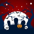 Halloween Spooky Graveyard Background Royalty Free Stock Photo