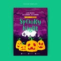 Halloween Spooky night poster with the pumpkins Royalty Free Stock Photo