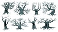 Spooky Trees Set Royalty Free Stock Photo