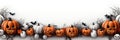 Halloween spooky with white background top view Sale Banner