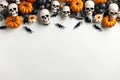 Halloween spooky with white background top view Sale Banner