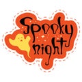 Halloween sticker with ghosts and text Royalty Free Stock Photo