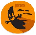 Halloween sticker with haunted spirit