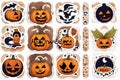 Halloween sticker pictures with ghost pumpkins and ghost friends