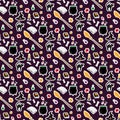 Halloween. Sticker. Seamless pattern. Royalty Free Stock Photo