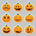 Halloween stickers - pumpkin