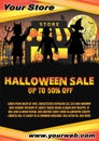 Halloween store shop open in graveyard poster Royalty Free Stock Photo