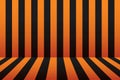 Halloween stripe room black and orange background. Royalty Free Stock Photo