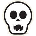 Halloween Stroked Vampire Skull Sticker